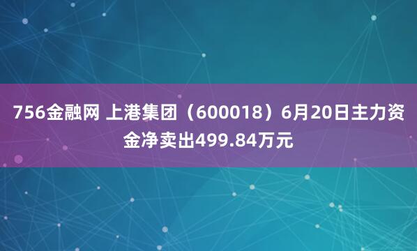 756金融网 上港集团（600018）6月20日主力资金净卖出499.84万元